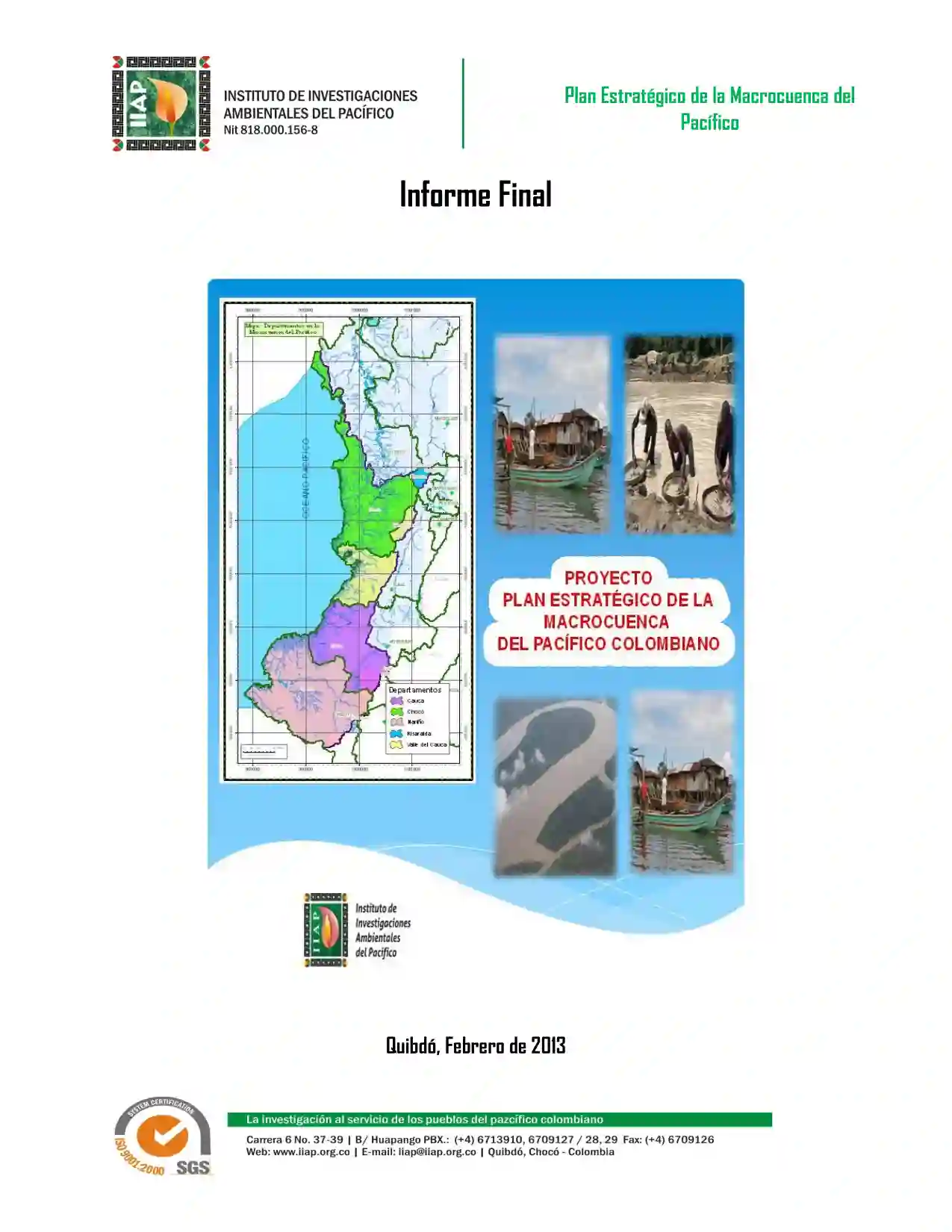 Portada Plan estratgico de la Macrocuenca del Pacifico Colombiano