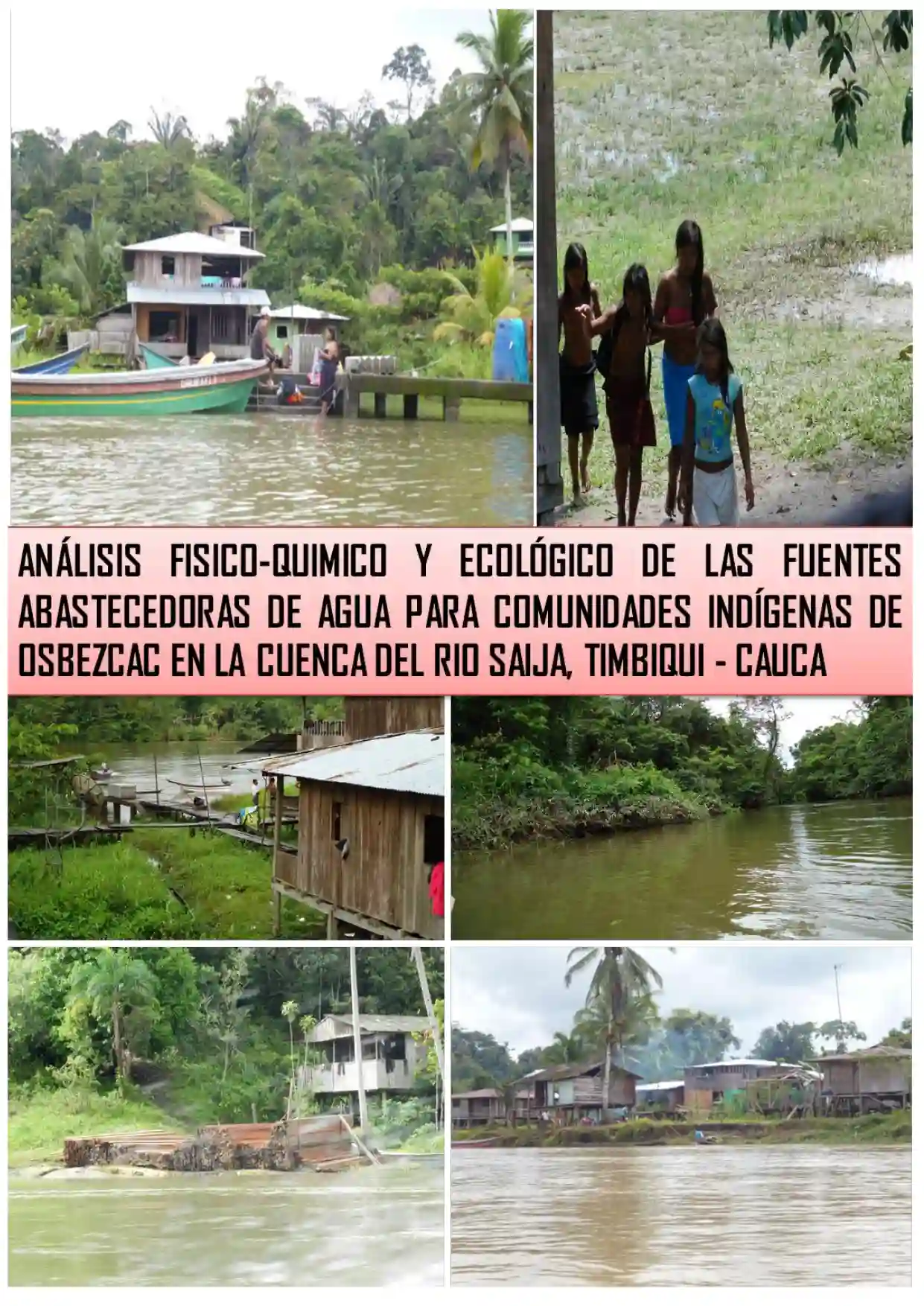 Portada Análisis fisicoquímico y ecológico de las fuentes abastecedoras de agua para comunidades indígenas de OZBESCAC en la cuenca del Rio Saija, Timbiquí