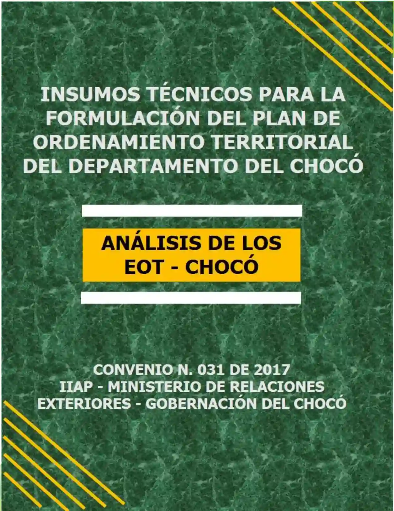 Portada Análisis de los POT municipales, en aquellos aspectos de orden supra-municipal (elementos de los componentes general, urbano y rural con impacto en la escala supra-municipal: modelos de ocupación estructuras urbano –rurales con impacto en escala supra-muni