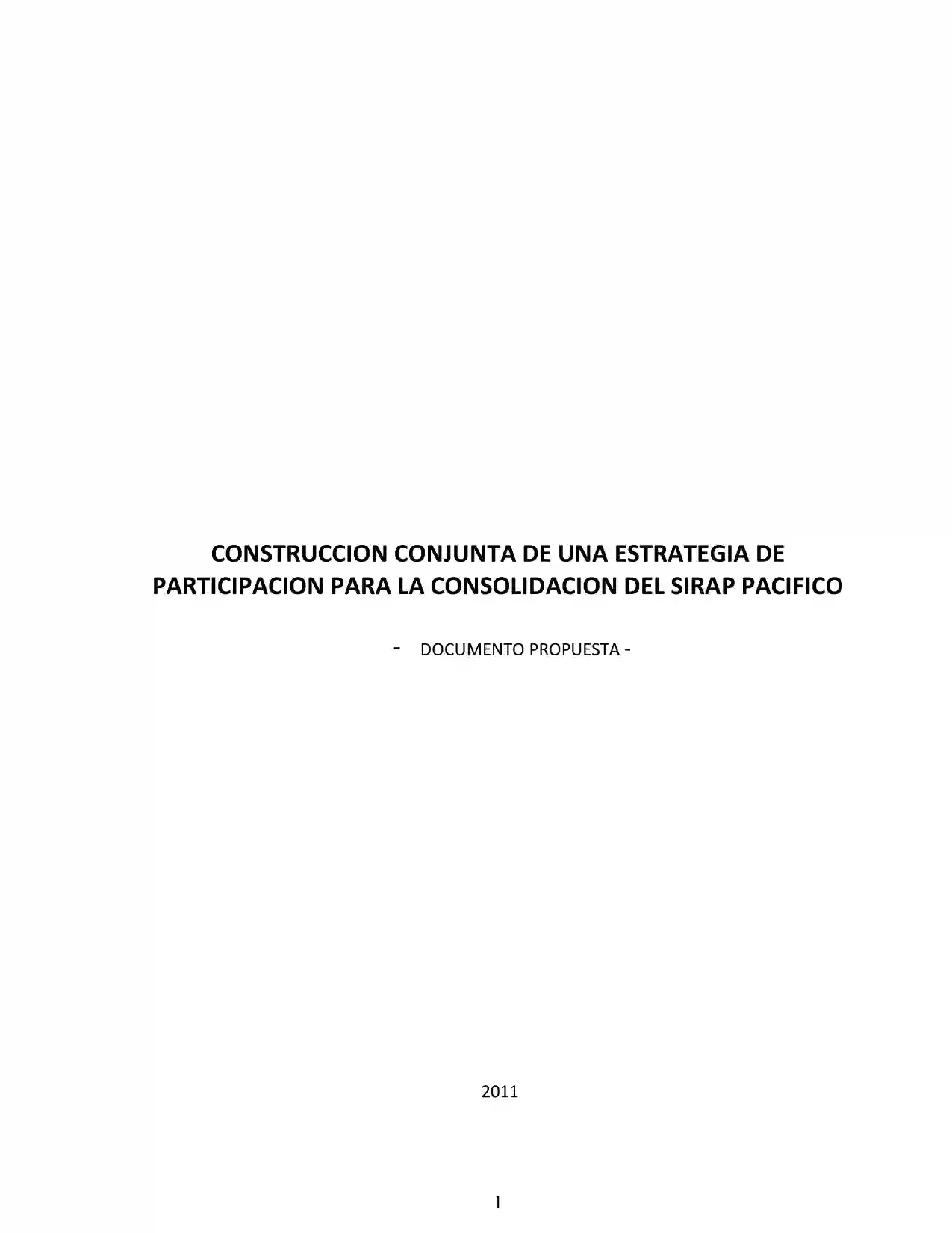 Portada Construcción conjunta de una estrategia de participación para la consolidación del SIRAP Pacífico